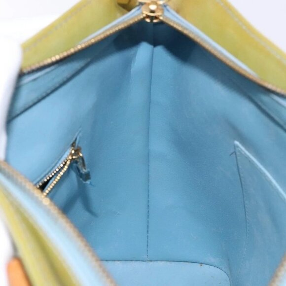 LOUIS VUITTON Monogram Vernis Houston Hand Bag Baby Blue M91005 LV Auth 141488 - Picture 13 of 16